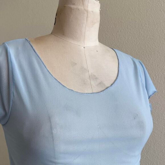 handmade light blue sheer mesh top - Picture 2 of 6